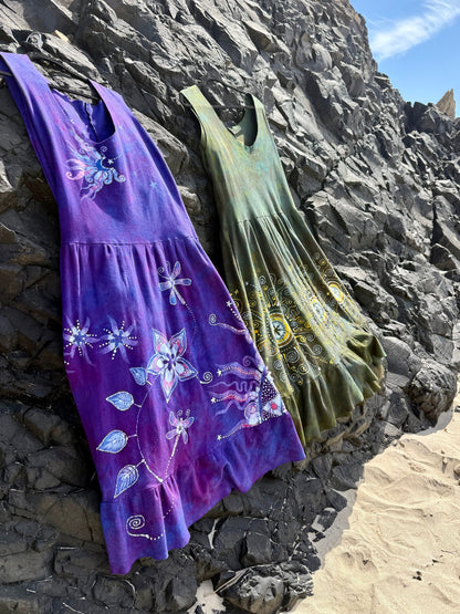 Brave The Storm With Pockets - Handmade Batik Dress in size XL Batik Dresses Batikwalla 