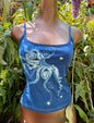 Blue Moon and Stars Hand Painted Batik Tank Top Tops batikwalla Medium 
