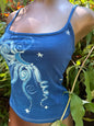 Blue Moon and Stars Hand Painted Batik Tank Top Tops batikwalla XL 