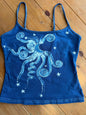 Blue Moon and Stars Hand Painted Batik Tank Top Tops batikwalla Medium 