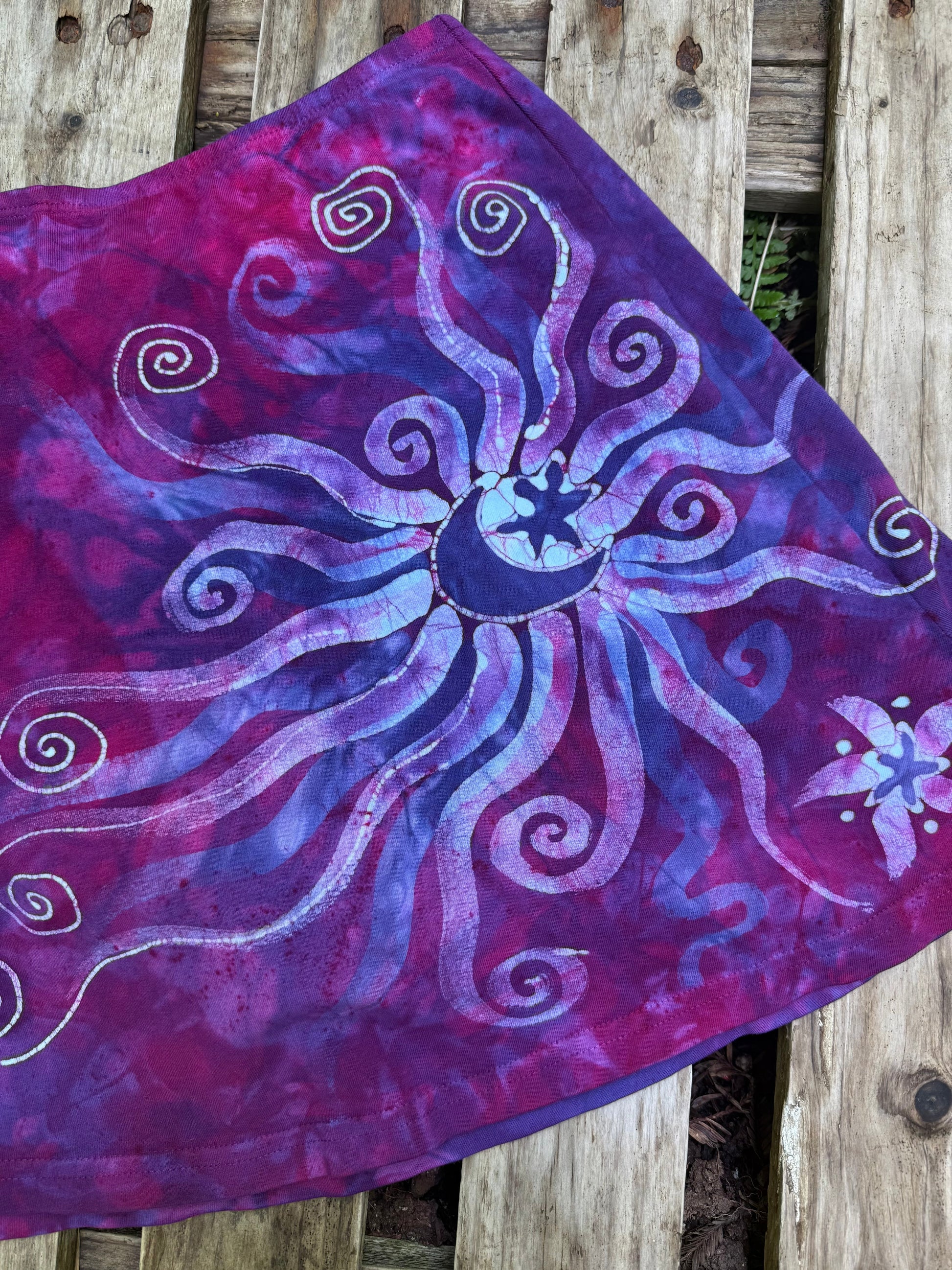 Hot Pink Moonbeams Hand Painted Batik Skort Batikwalla by Victoria Large 