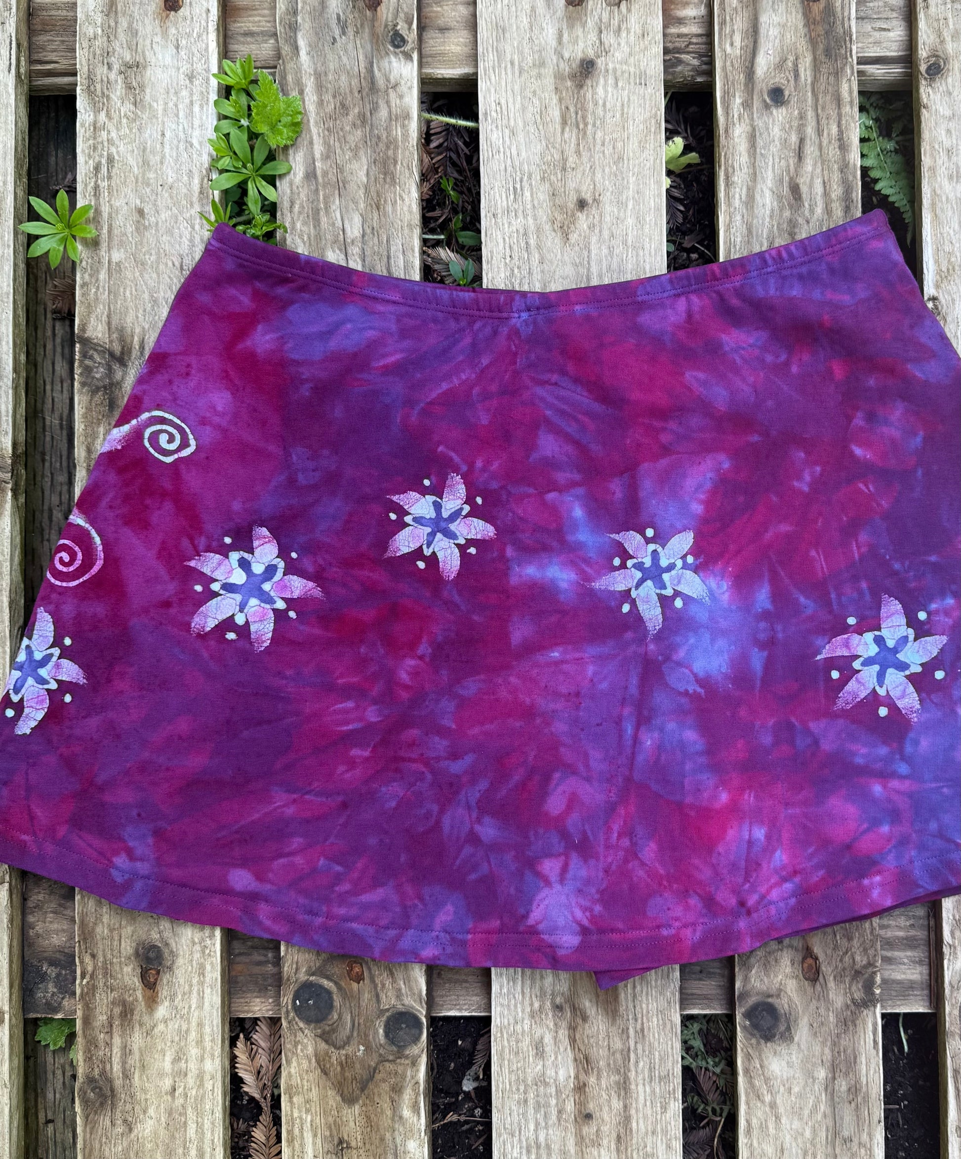 Hot Pink Moonbeams Hand Painted Batik Skort Batikwalla by Victoria 