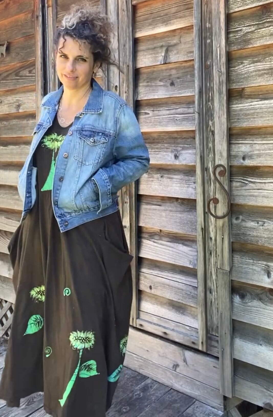 Downtown Brown Sunflower Batik Dress With Pockets Batik Dresses Batikwalla 