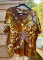 Autumn Forest With Wild Hippie Roots Handcrafted Batik Vneck Tshirt Tshirts batikwalla 2X 