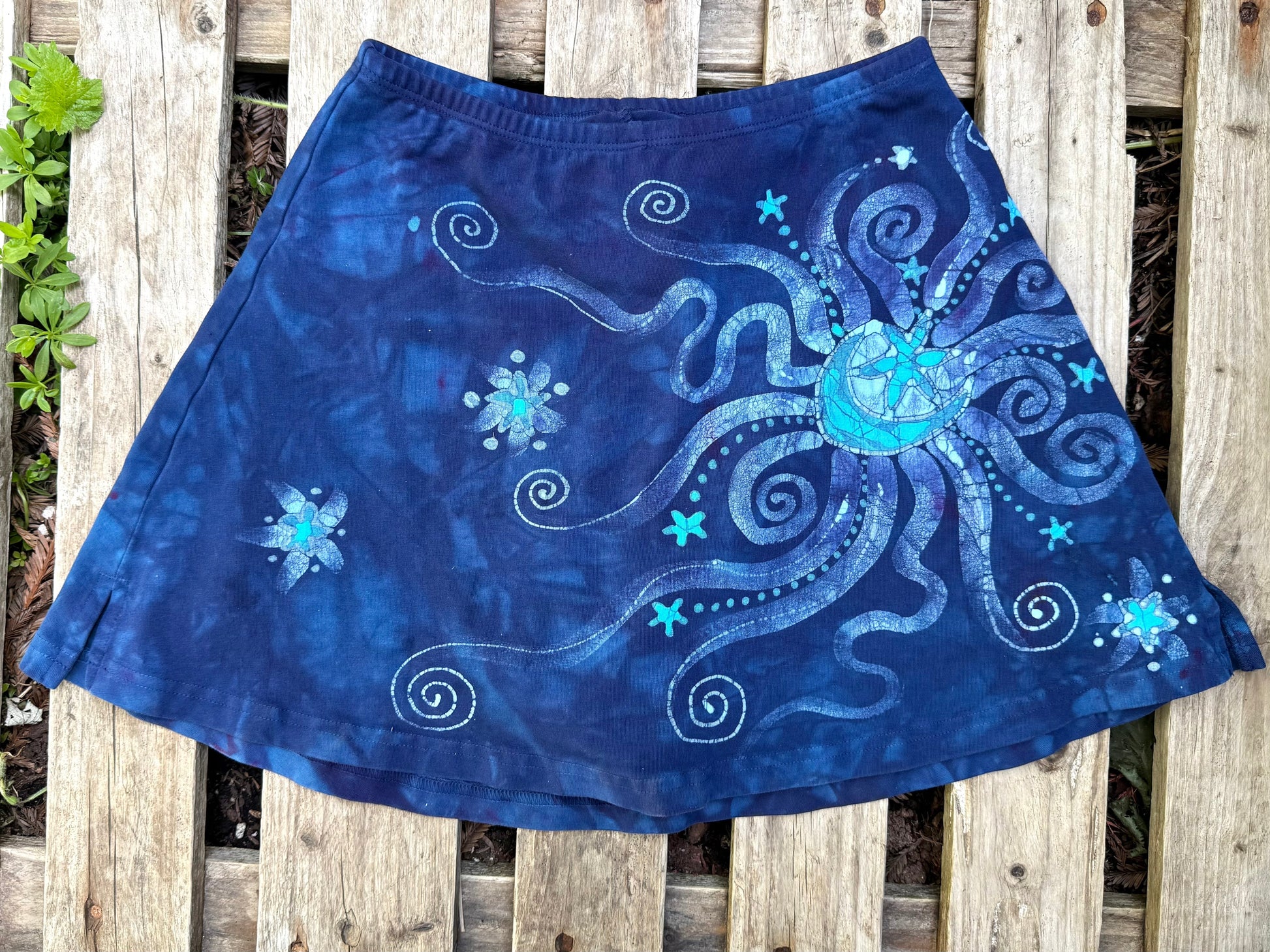 Blue Moon Hand Painted Batik Skort Batikwalla by Victoria Small 