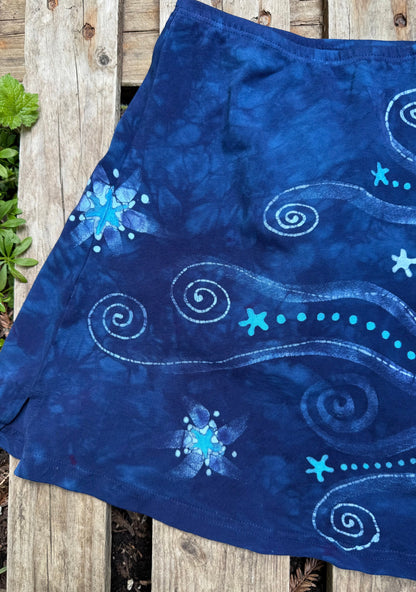Blue Moon Hand Painted Batik Skort Batikwalla by Victoria 
