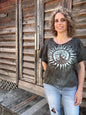 Cedar Forest Tree O Life Cotton Cropped Batik Tee Shirts & Tops Batikwalla by Victoria Large 