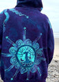 Deep Purple Tree of Life Handcrafted Batik Zipper Hoodie - Unisex size LARGE or 2X hoodie batikwalla 
