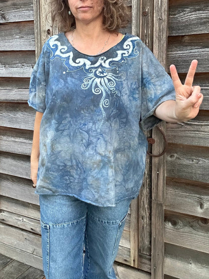 High Prairie Batik Necklace Tee Shirts & Tops Batikwalla by Victoria 2X 