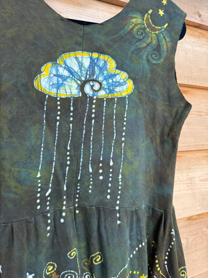 Brave The Storm Handmade Batik Dress with Pockets - Size Large Batik Dresses Batikwalla 