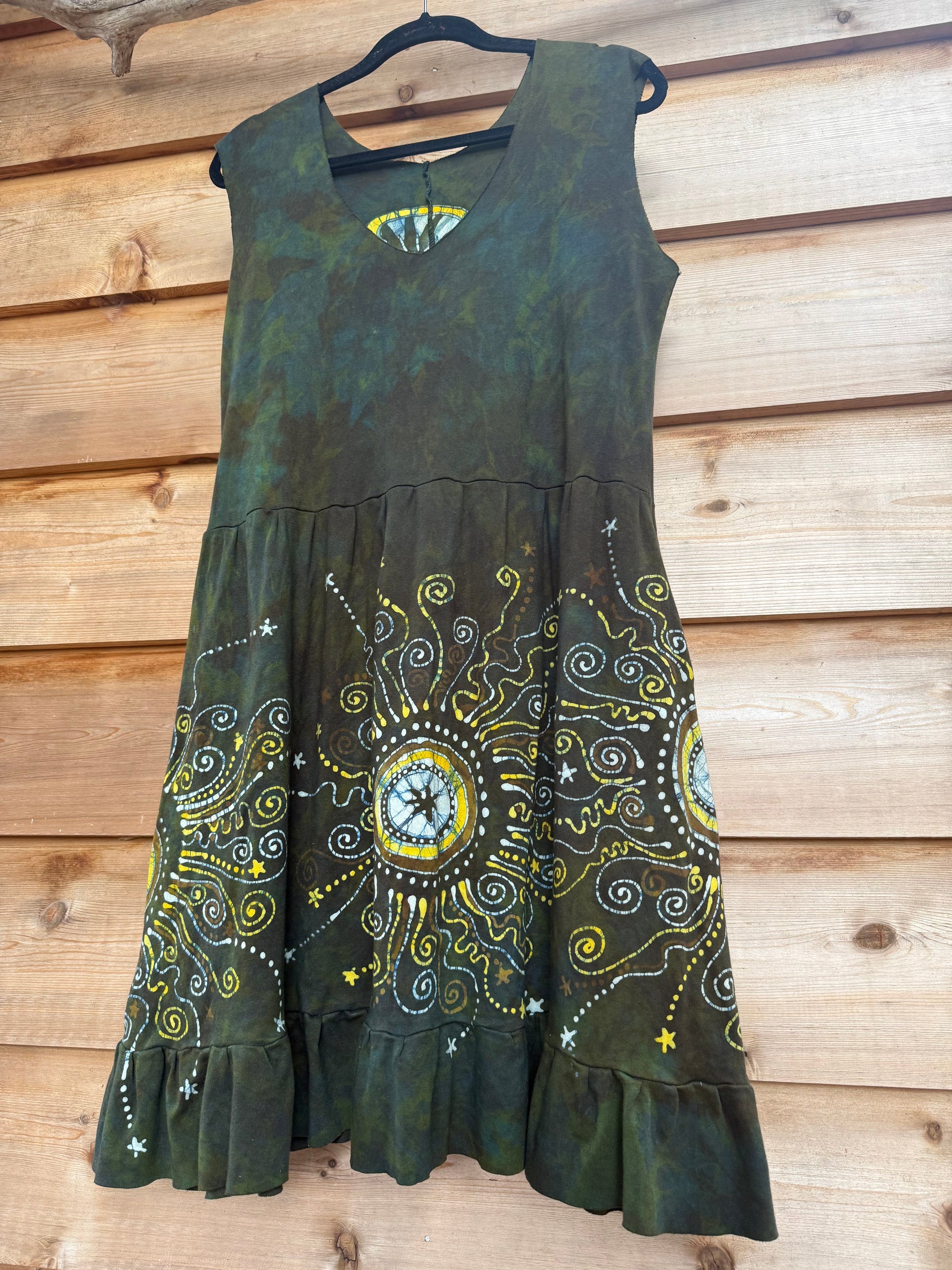 Brave The Storm Handmade Batik Dress with Pockets - Size Large Batik Dresses Batikwalla Large 