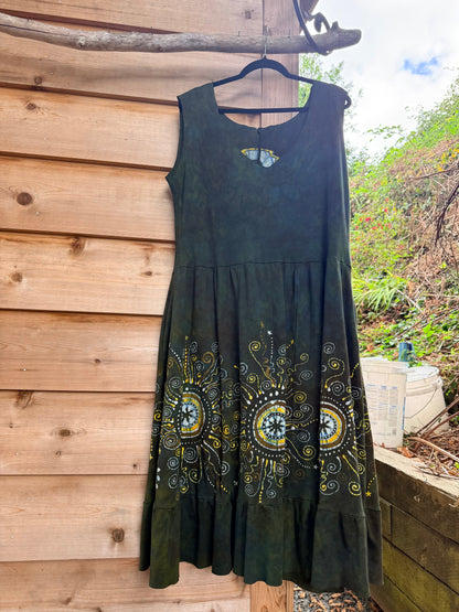 Brave The Storm With Pockets - Handmade Batik Dress in size XL Batik Dresses Batikwalla XL 