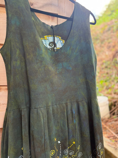 Brave The Storm With Pockets - Handmade Batik Dress in size XL Batik Dresses Batikwalla 