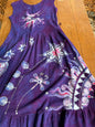 Rainbows and Dragonfly Purple Batik Dress - Handmade in Size Medium Batik Dresses Batikwalla Medium 