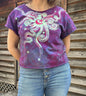 Sunrise Sunset Batik Cotton Cropped Crew Tee - Size Medium Shirts & Tops Batikwalla by Victoria Medium 