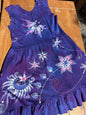 Rainbows and Dragonfly Purple Batik Dress with Pockets - Handmade in Size Large Batik Dresses Batikwalla Large 