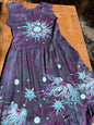 Galaxy Flower Purple Batik Dress - Handmade in Size Medium Batik Dresses Batikwalla Medium 