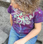 Sunrise Sunset Cotton Cropped Crew Tee - Size Small Shirts & Tops Batikwalla by Victoria 
