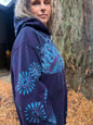 Mystic Moonlight With Turquoise Sunrise Batik Hoodie Unisex - Zip Up hoodie batikwalla Large 