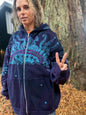 Mystic Moonlight With Turquoise Sunrise Batik Hoodie Unisex - Zip Up hoodie batikwalla 2X 