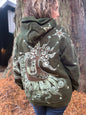 Forest Moon Star Owl Hoodie - Handmade Batik - Unisex Plus Size hoodie batikwalla Medium 