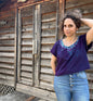 Sapphire Moon Batik Necklace Tee - Size Small Shirts & Tops Batikwalla by Victoria Small 