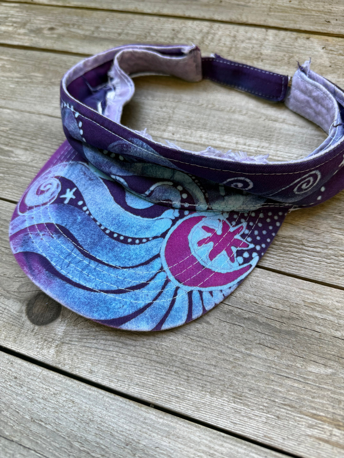 Rustic Purple Moon and Stars Sun Visor visor batikwalla 