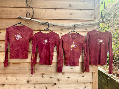 Reddish Moon Sunburst Batik - Long Sleeve Tee Batikwalla 