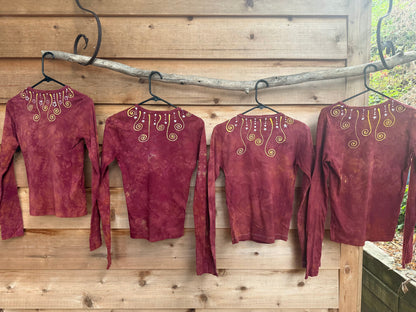Reddish Moon Sunburst Batik - Long Sleeve Tee Batikwalla 