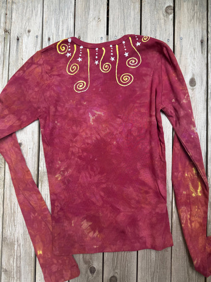 Reddish Moon Sunburst Batik - Long Sleeve Tee Batikwalla 