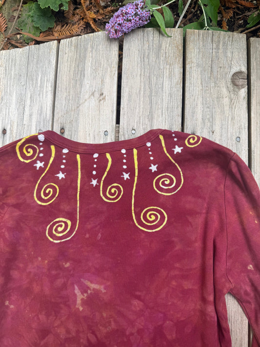 Reddish Moon Sunburst Batik - Long Sleeve Tee Batikwalla Medium 