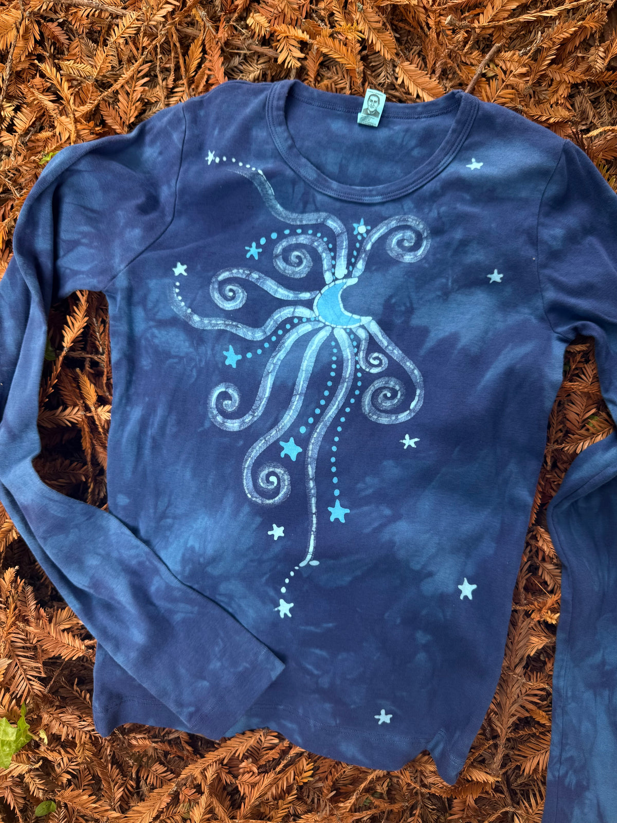 Blue Moon and Stars Batik - Long Sleeve Tee