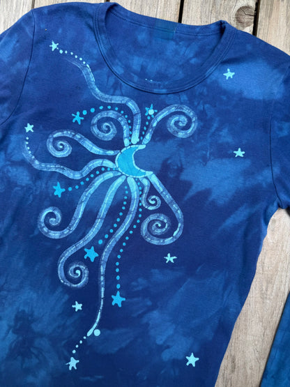 Blue Moon and Stars Batik - Long Sleeve Tee