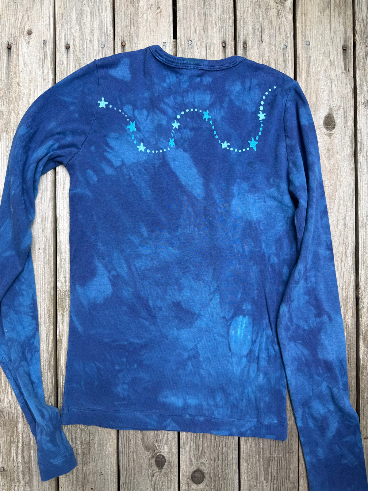 Blue Moon and Stars Batik - Long Sleeve Tee