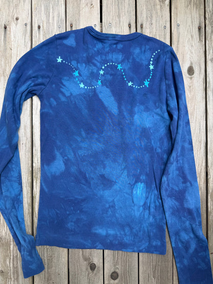 Blue Moon and Stars Batik - Long Sleeve Tee