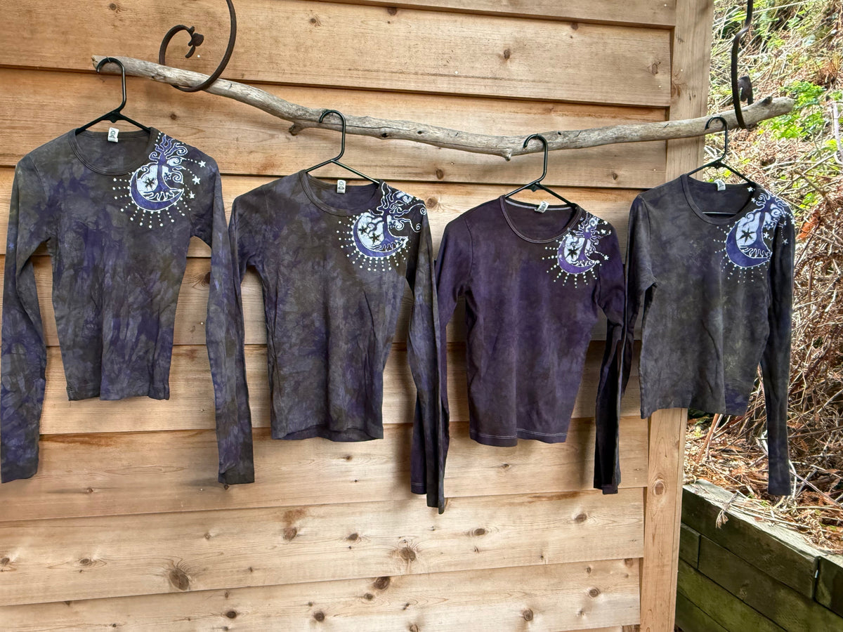 Stars and Moon Shoulder Tree Batik Long Sleeve Tee Batikwalla 