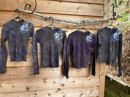 Stars and Moon Shoulder Tree Batik Long Sleeve Tee Batikwalla 