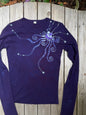 Deep Purple Moon and Stars Batik - Long Sleeve Tee Batikwalla Large 