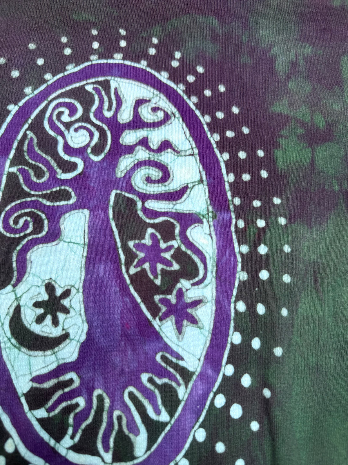 Purple Pendant Tree Long Sleeve Batik Tee