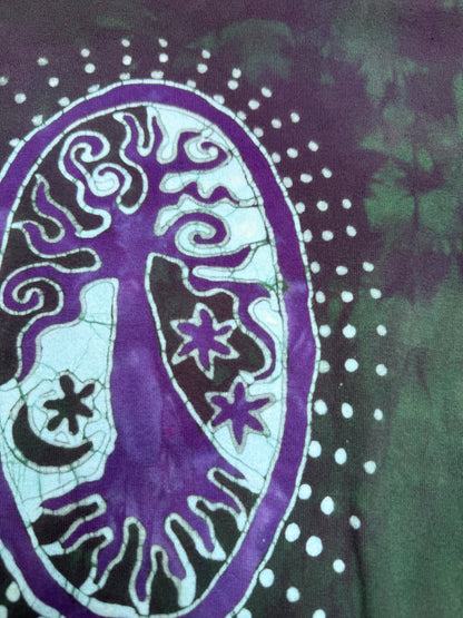 Purple Pendant Tree Long Sleeve Batik Tee