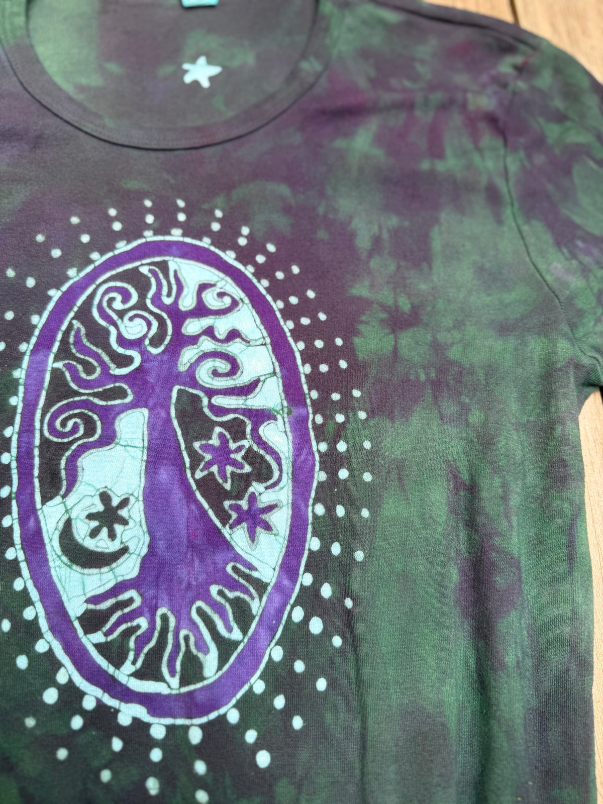 Purple Pendant Tree Long Sleeve Batik Tee