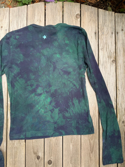 Purple Pendant Tree Long Sleeve Batik Tee