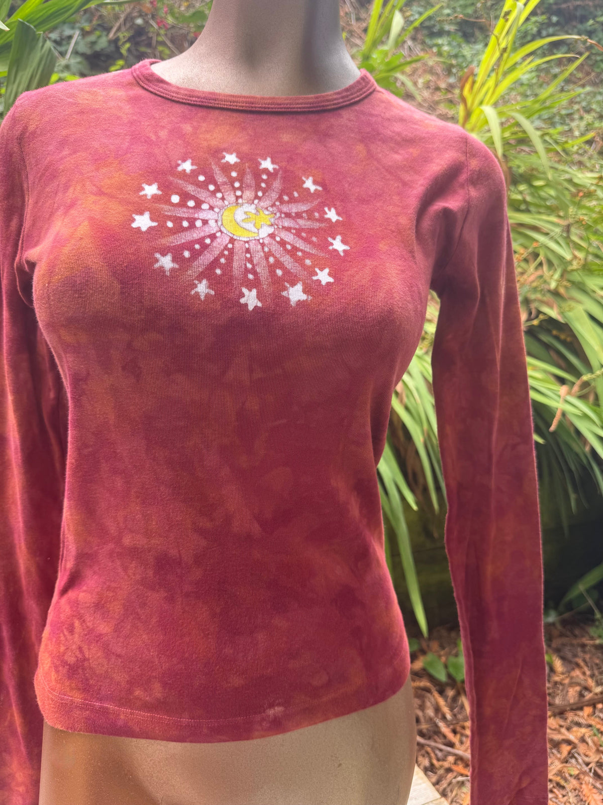 Reddish Moon Sunburst Batik - Long Sleeve Tee Batikwalla 