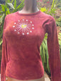 Reddish Moon Sunburst Batik - Long Sleeve Tee Batikwalla XL 