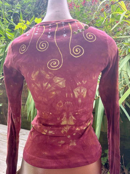 Reddish Moon Sunburst Batik - Long Sleeve Tee Batikwalla 