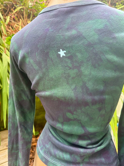 Purple Pendant Tree Long Sleeve Batik Tee