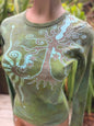 Highland Mountain Tree With Stars Long Sleeve Batik Tee Batikwalla XL 