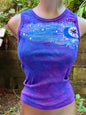 Celestial Flow Batik Tank – Purple Moonlight with Star Trails Batikwalla by Victoria Large 