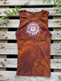 Heart of the Sun Batik Tank – Purple & Amber Art Top with Moon on Back Batikwalla by Victoria 