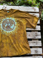 Golden Solstice Tree of Life – Handmade Batik T-Shirt in Ochre Glow Batikwalla by Victoria XL 